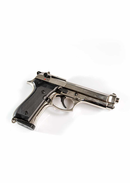 Kimar Model 92 Semi-Auto 9MM Blank Firing Pistol- Nickel Finish