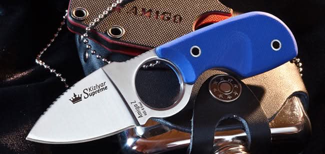 Kyzlar Supereme Amigo Z-Aus8 Knife- Satin Finish - Blue