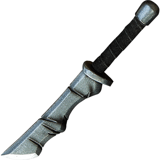 closeup of the handle of a LARP Machete Dagger