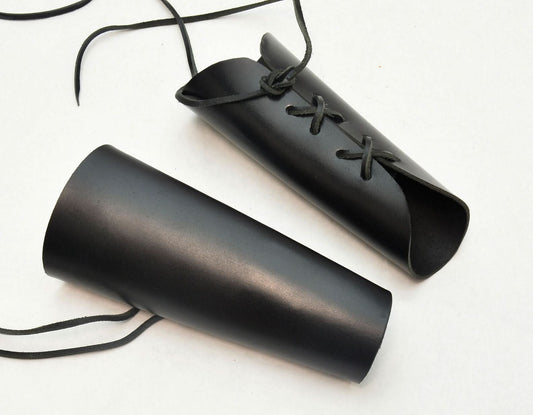 Leather Bracers - Black