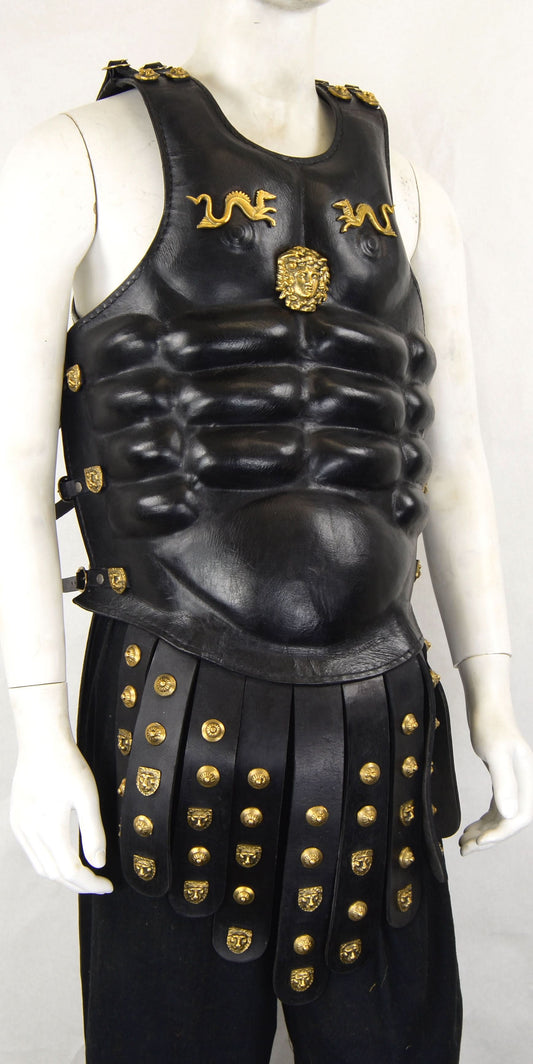 Leather Muscle Armor with Studded Tassets