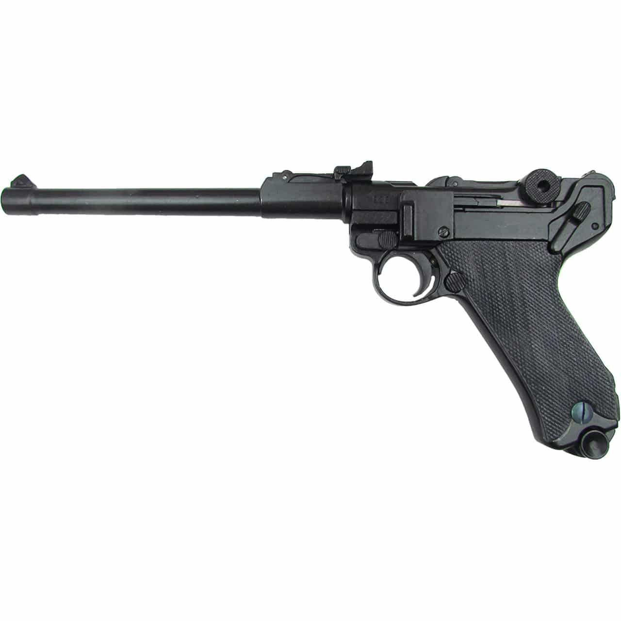 Black German Luger Lange Pistol left side view