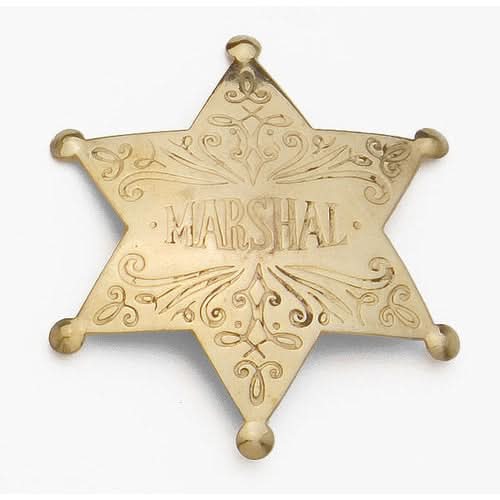 Old West Brass Marshal's Badge