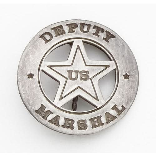 Old West Circular Silver Deputy Marshall's Badge