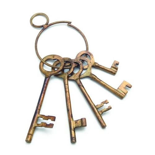 Old West Jailer's Brass Keys