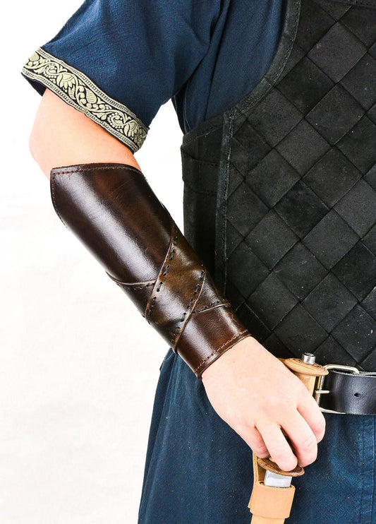 Padded Leather Bracers with Banding