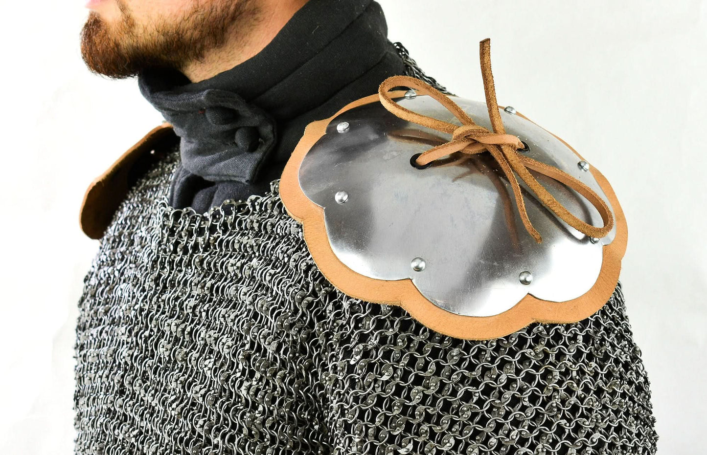 Shoulder Rondells - Mountable Upgrade for Chainmail and Padded Armor - 16 Gauge Steel