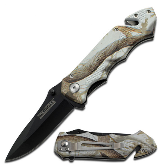 4.5" Closed Camo Handle Tactical Rescue Assisted Opening Knife