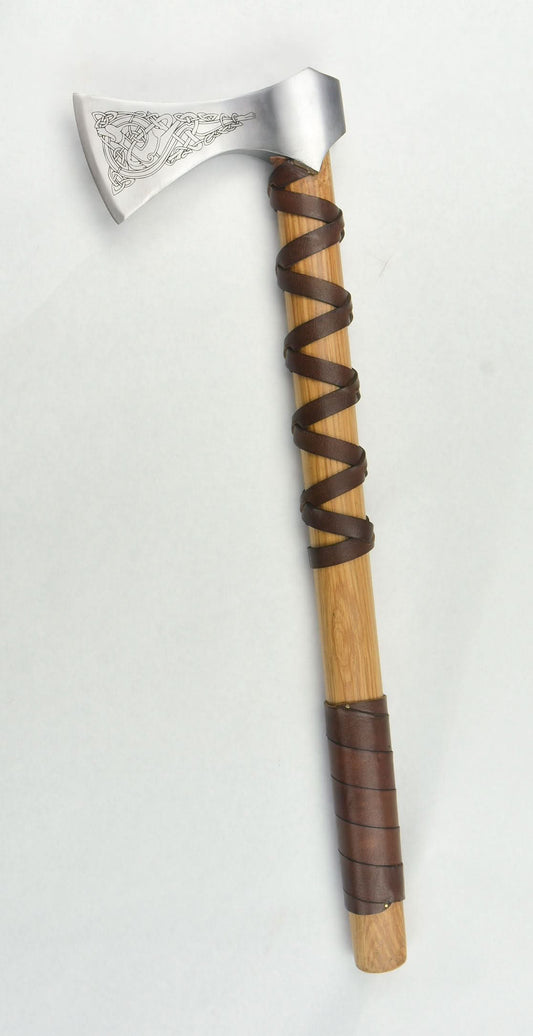 Viking Type K Axe with Etched Norse Design