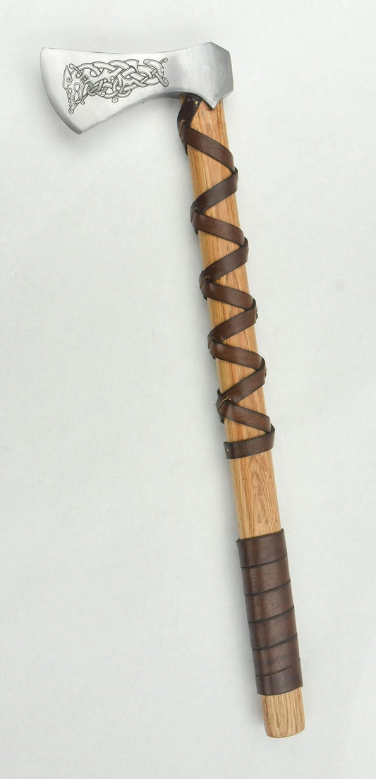 Viking Type L Axe with Etched Norse Design