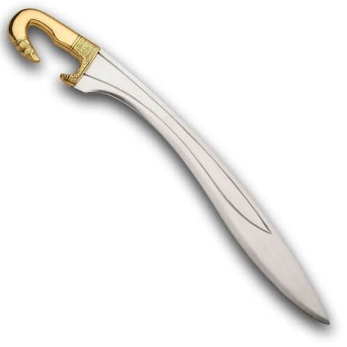 Windlass Falcata with a gold handle