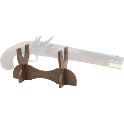 Wooden Pistol / Dagger Stand with a gun overlay to show how it works