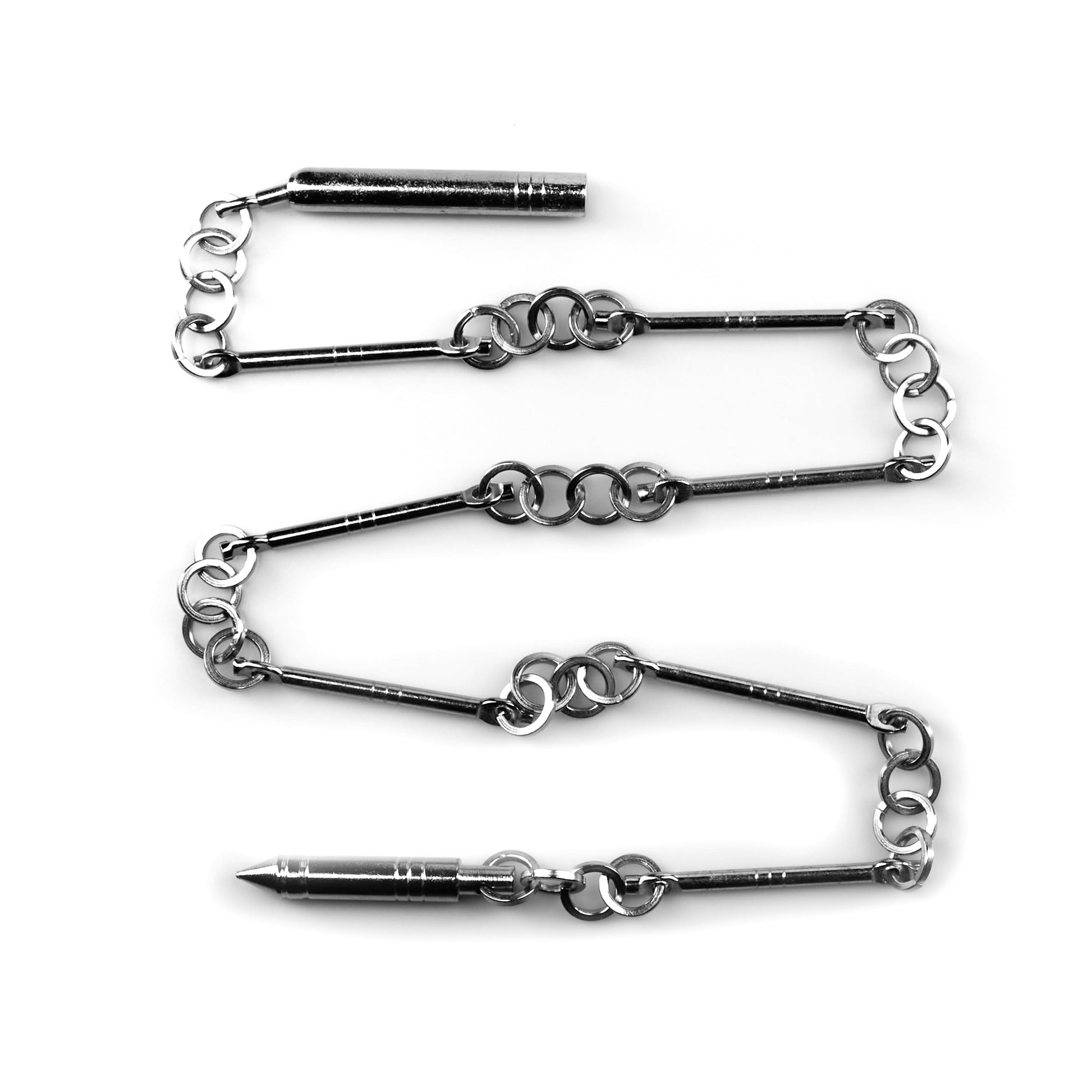 martial arts Wushu Whip Chain laid out on a table